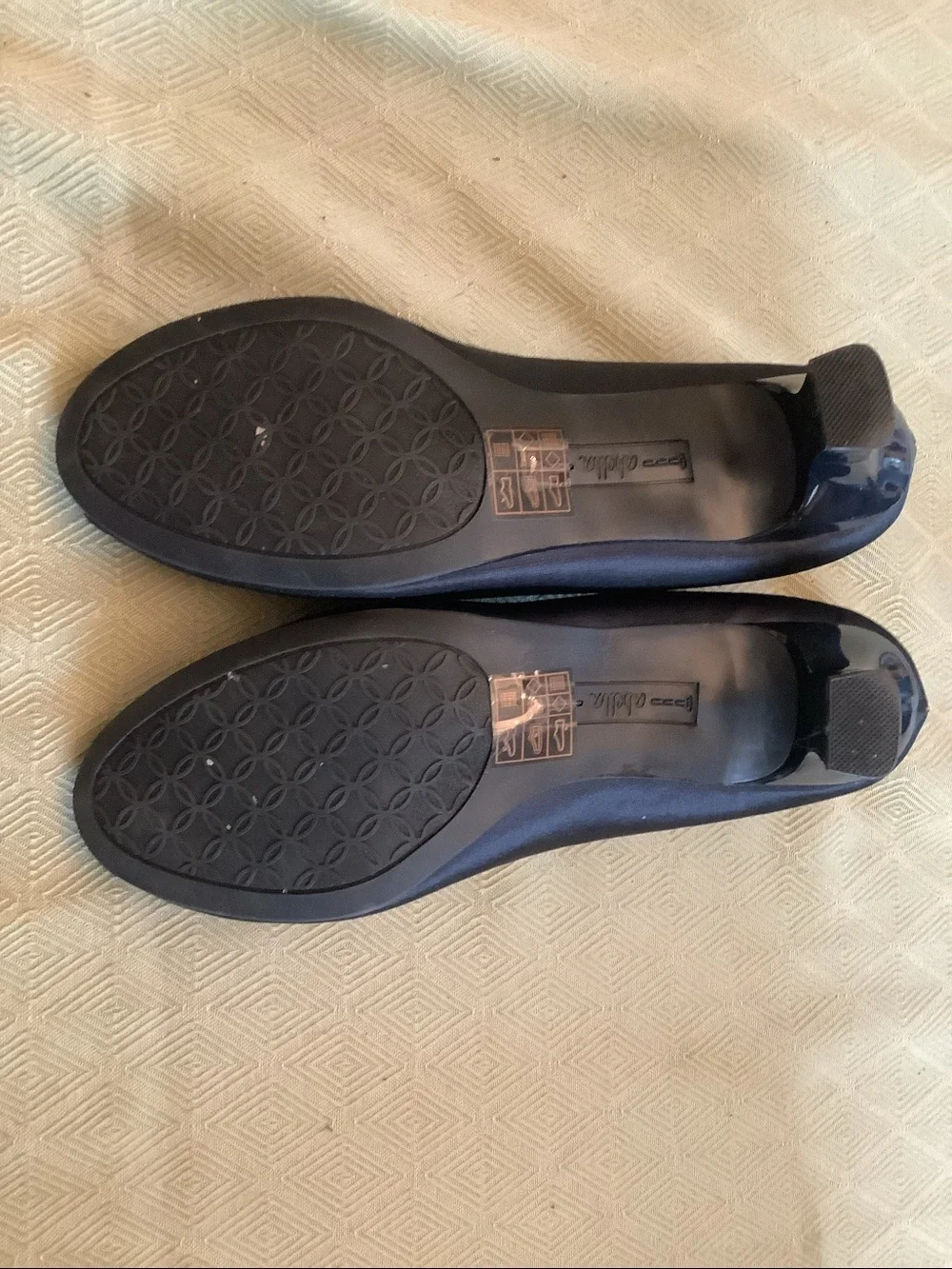Abella Black (Navy?) Satin Peep-Toe Heels